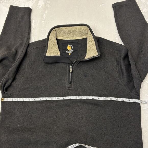 GH BASS & CO Sweater Men's 1/4-Zip Brown Mock Neck Lg. Mid-Weight Knit PULLOVER - Picture 3 of 7
